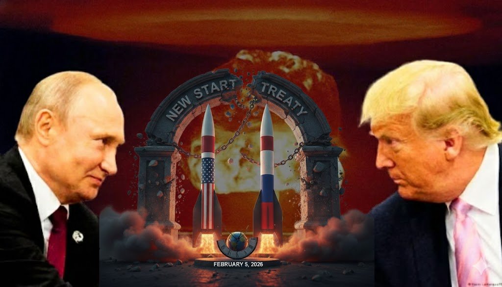 Vladimir Putin and Donald Trump with Nuclear Missiles New START Treaty Ends